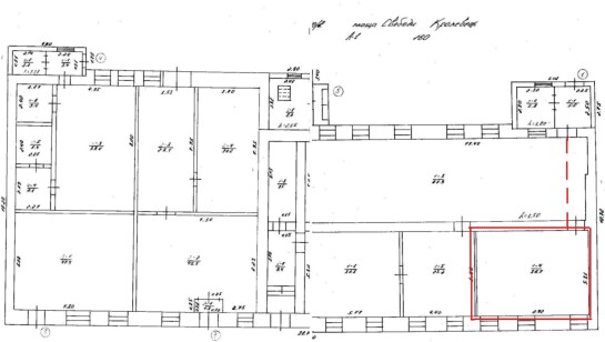 Сумська обл., м. Кролевець, пл. Свободи, буд. 10/2;   Оренда – приміщення 1- го поверху площею 36,7 кв.м. (В)