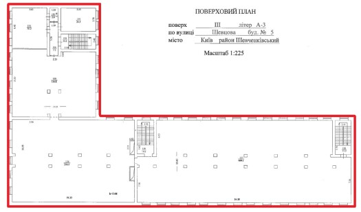 м. Київ, вул. Василя Макуха (Шевченківський р-н), 5. Довгострокова оренда – приміщення 3-го поверху площею 905,30 м2 (В)