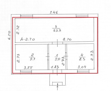 Сумська обл., Охтирський р-н., с. Чернеччина, вул. Заводська, буд. 1. Оренда – нежитлова будівля, площею 46,7 кв.м. (В)