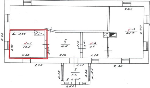 Полтавська обл., Кременчуцький р-н, с. Приліпка, вул. Шевченка, буд. 71/2. Оренда – приміщення площею 12,90 кв.м. (В)