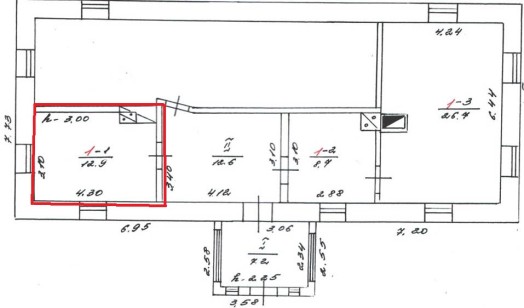 Полтавська обл., Кременчуцький р-н, с. Приліпка, вул. Шевченка, буд. 71/2. Оренда – приміщення площею 12,90 кв.м. (В)