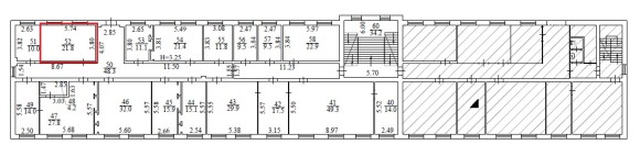 Полтавська обл., Кременчуцький р-н, м. Горішні Плавні, вулиця Миру, 18. Оренда – приміщення 2-го поверху площею 21,80 кв.м. (В)